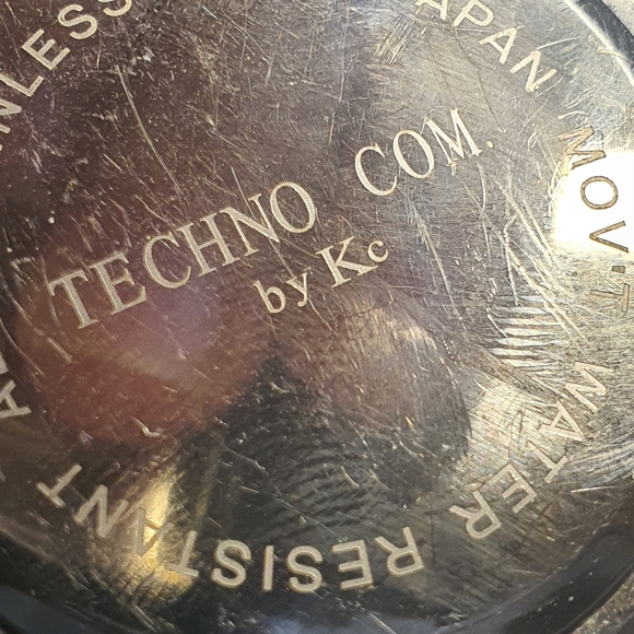 Techno.Com by KC Silver/Goldtone Diamond Leather Men's Watch w/Day,Date,24hrDial - Picture 6 of 6